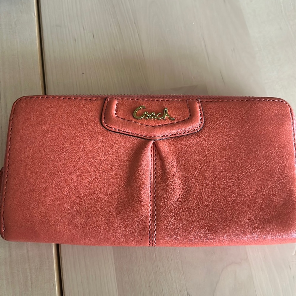 Coral Coach Wallet